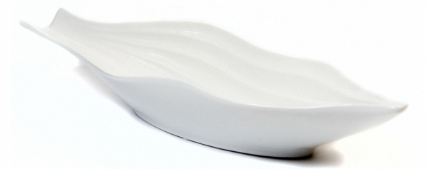 Блюдо декоративное (39.5х12х6 см) Белые листья 45000600