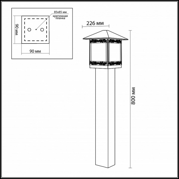 Наземный низкий светильник Odeon Light Novara 2644/1A