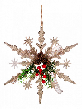 Елочная игрушка (30х4х30 см) Подвеска Звезда 845-135