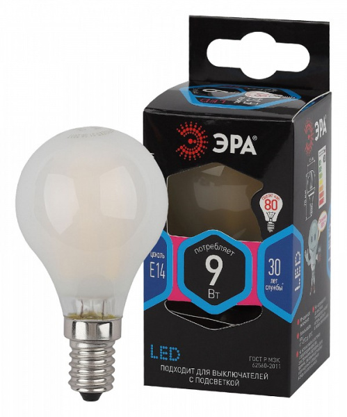 Лампа светодиодная Эра F-LED E14 9Вт 4000K Б0047027