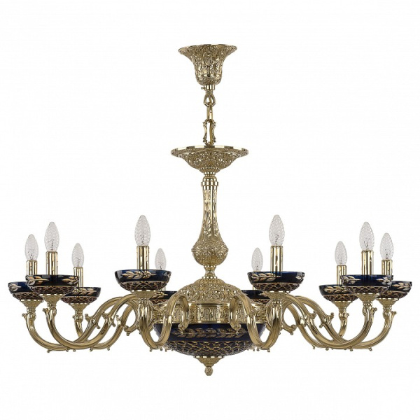 Подвесная люстра Bohemia Ivele Crystal 7201 72101P/10/300 G P Amber-Blue/H-1J