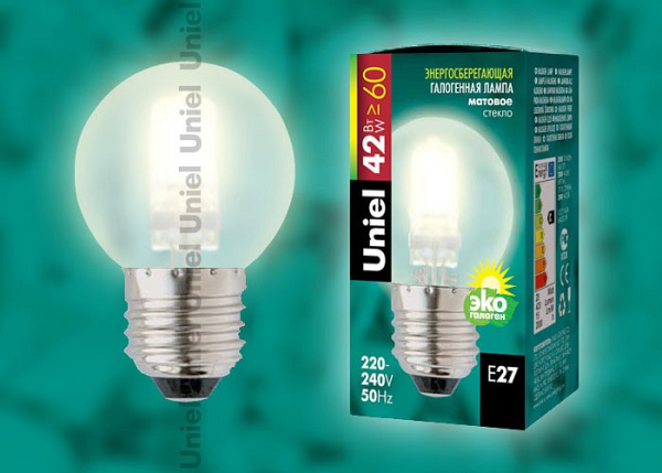 Лампа галогеновая Uniel Globe E27 42Вт K 5220