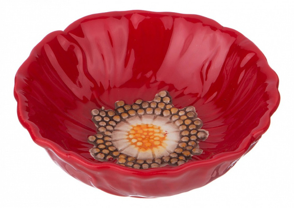 Чаша декоративная (13х4 см) Маковый цвет 358-1452