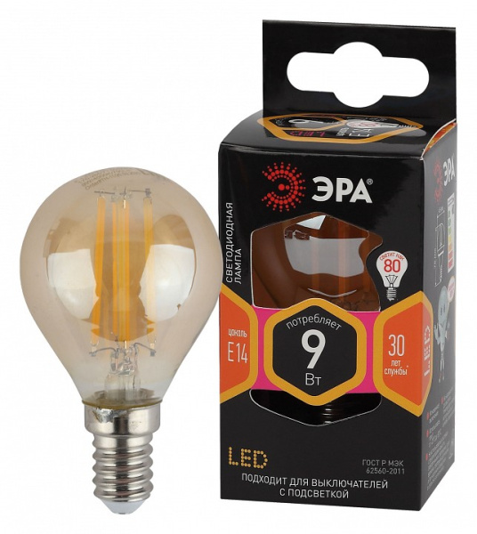 Лампа светодиодная Эра F-LED E14 9Вт 2700K Б0047022
