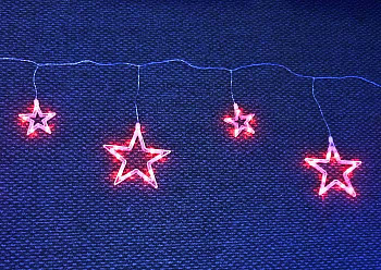 Гирлянда Супернить Uniel  ULD-E1803-045/STA RED IP20 STARS