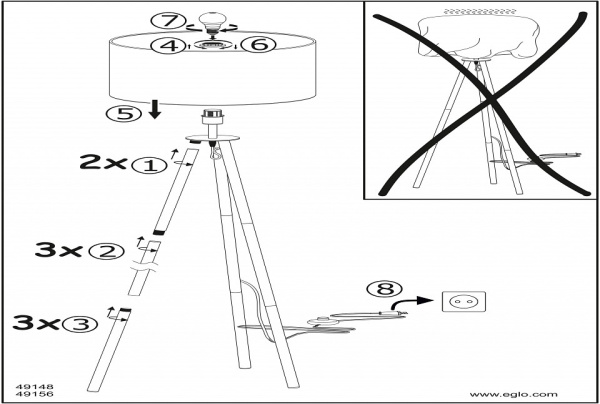 Торшер Eglo ПРОМО Bidford 49156