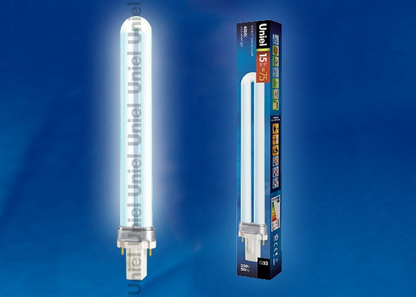 Лампа компактная люминесцентная Uniel  G23 15Вт 4500K 05978