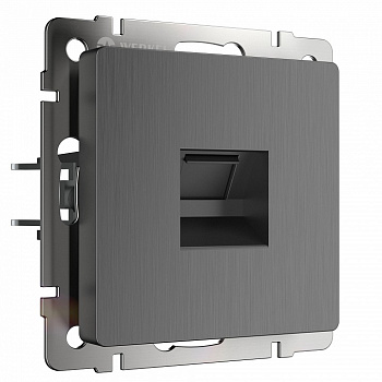 Розетка Ethernet RJ-45 без рамки Werkel  WL04-RJ-45 (графит рифленый)
