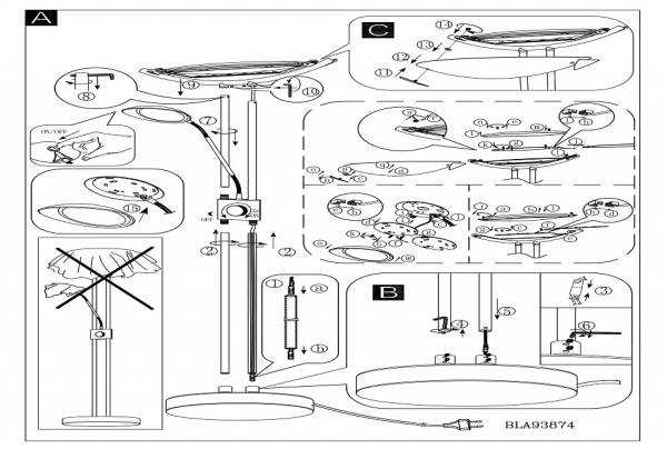 Торшер с подсветкой Eglo Baya Led 93875