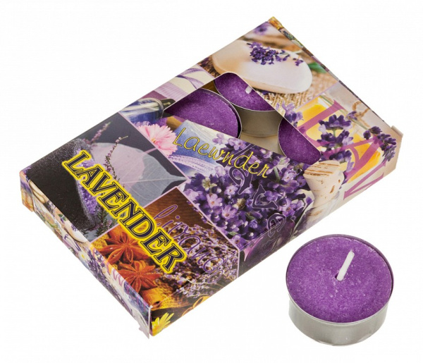 Набор из 6 свечей ароматических (4x2 см) Лаванда 348-489