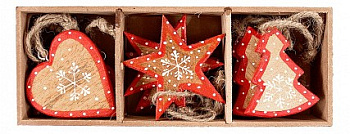 Набор из 12 елочных игрушек (25x4x10 см) Stars/Trees/Hearts en_ny0007