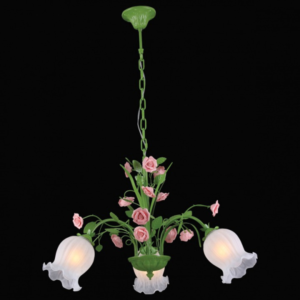 Подвесная люстра Natali Kovaltseva Rose ROSE 11470/3C GREEN