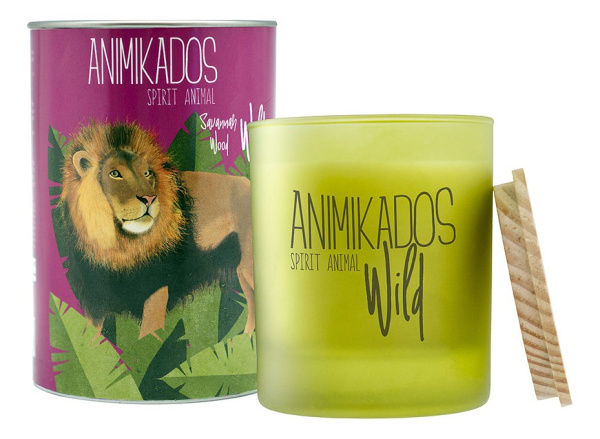 Свеча ароматическая (9.9 см) Wild Lion - древесный VV040SWAW