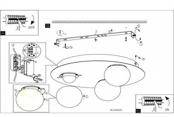 Накладной светильник Eglo ПРОМО Mosiano 94629