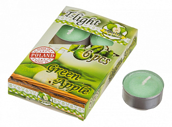 Набор из 6 свечей ароматических (4x2 см) Зеленое яблоко 348-478