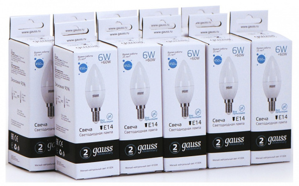 Лампа светодиодная Gauss  E14 6Вт 4100K 33126