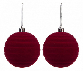 Набор из 2 елочных шаров Велюр 858-148
