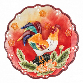Блюдо декоративное (21 см) Петух 59-385