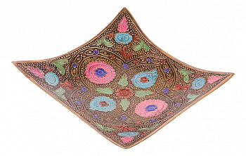 Блюдо декоративное (13х13х4 см) Цветная эмаль 877-508