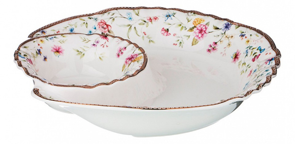 Чаша декоративная (31х6 см) Луговые цветы 274-956