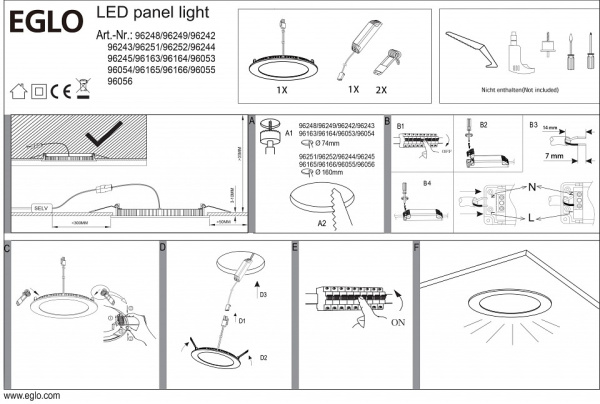 Накладной светильник Eglo ПРОМО Fueva 1 96168