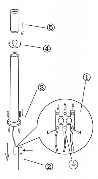 Наземный высокий светильник Globo Boston 3159