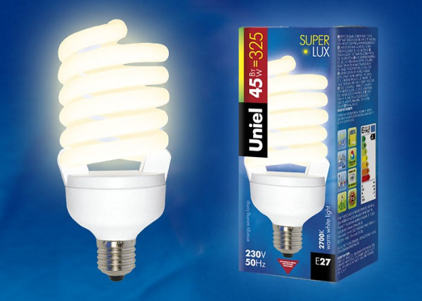 Лампа компактная люминесцентная Uniel  E27 45Вт 2700K 01845