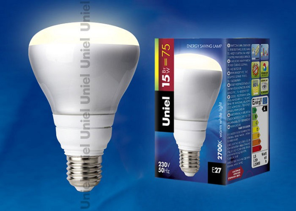 Лампа компактная люминесцентная Uniel  E27 15Вт 2700K 00669