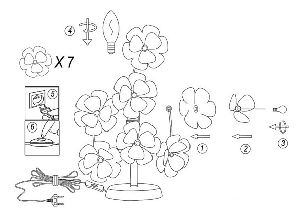 Настольная лампа декоративная Globo Phoenix 51538-1T