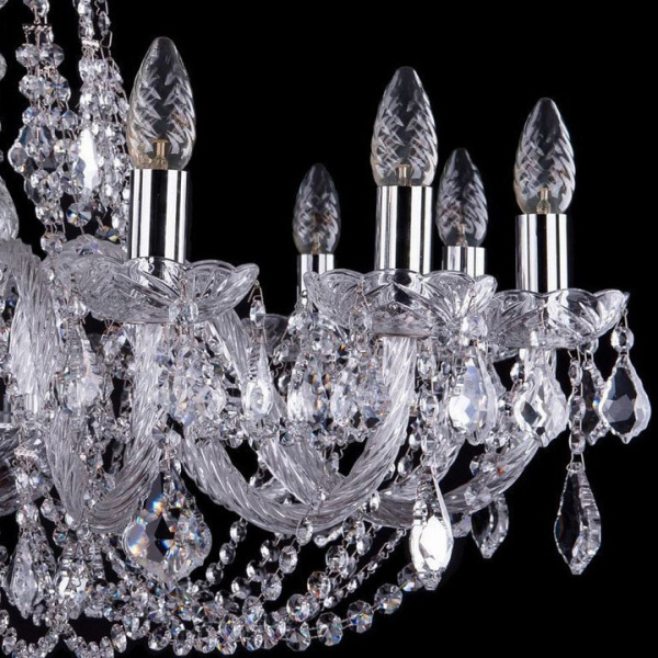 Подвесная люстра Bohemia Ivele Crystal 1406 1406/12/300/Ni/Leafs