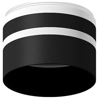 Рамка на 1 светильник Ambrella N714 N7142 SBK/FR черный песок/белый матовый D70*H55mm Out40mm MR16