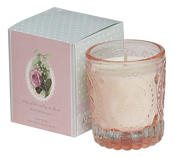 Ароматическая свеча (7х9 см) Ландыш и роза F15S-LR014A