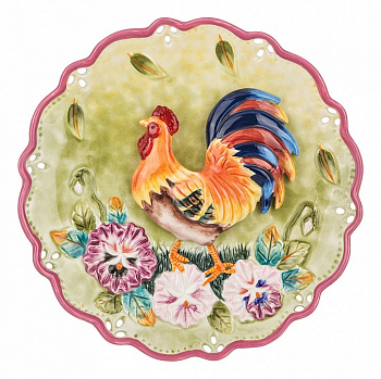 Блюдо декоративное (21 см) Петух 59-387