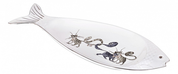 Блюдо декоративное (48x17x4 см) Рыбы Котики 264-870