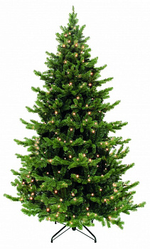 Ель новогодняя [1.55 м] Шервуд с лампами Премиум зеленый 73713