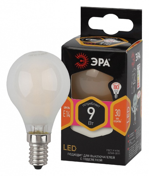 Лампа светодиодная Эра F-LED E14 9Вт 2700K Б0047021