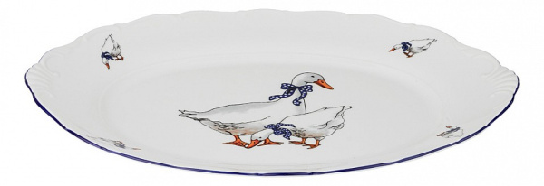 Блюдо декоративное (40х28х4 см) Гуси 658-021