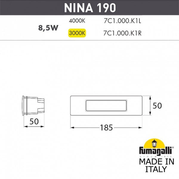 Встраиваемый светильник Fumagalli Nina 7C1.000.000.AYK1L