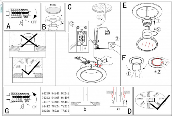 Встраиваемый светильник Eglo ПРОМО Peneto 94239