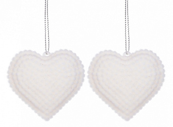 Набор из 2 елочных игрушек (7х6 см) Сердечки 866-120