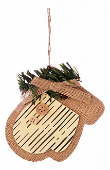 Елочная игрушка (8.5х0.5х11 см) Подвеска Варежка 845-119