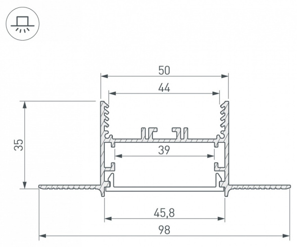 Соединитель угловой X-образный накладной Arlight S-LUX 030109