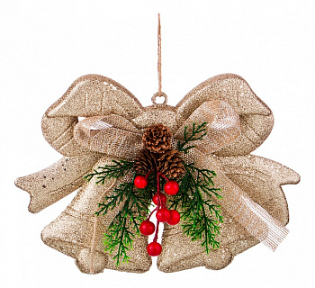 Елочная игрушка (20х5х28 см) Подвеска Бантик 845-136