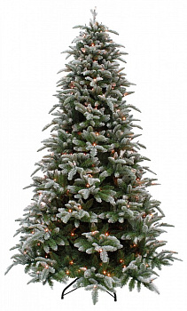 Ель новогодняя [1.85 м] Нормандия с лампами Пушистая заснеженная 72000