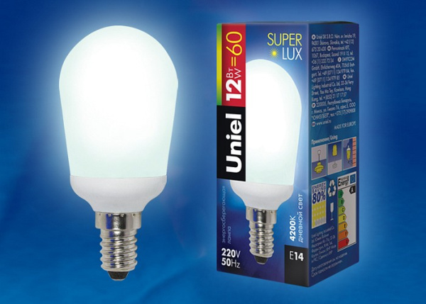 Лампа компактная люминесцентная Uniel  E14 12Вт 4000K 05642