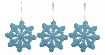 Набор из 4 елочных игрушек Снежинки 858-143