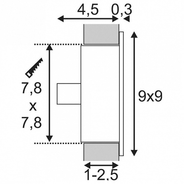 Встраиваемый светильник SLV Flat Frame 112772