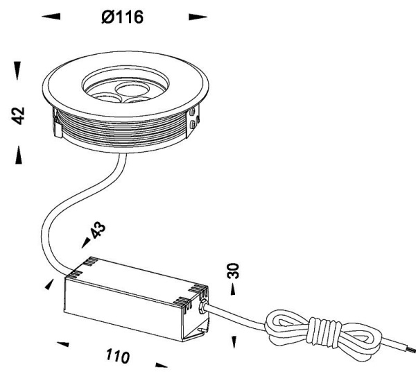 Встраиваемый в дорогу светильник Deko-Light Flat II WW 100112