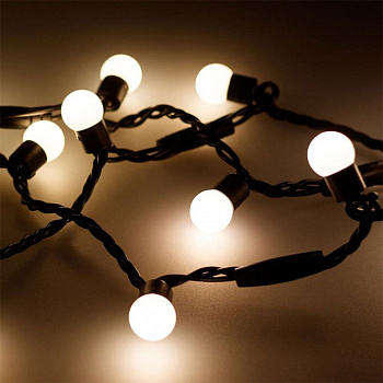 Гирлянда нить [10 м] Ball ARD-BALL-CLASSIC-D17.5-10000-BLACK-100LED WARM (230V, 7W)