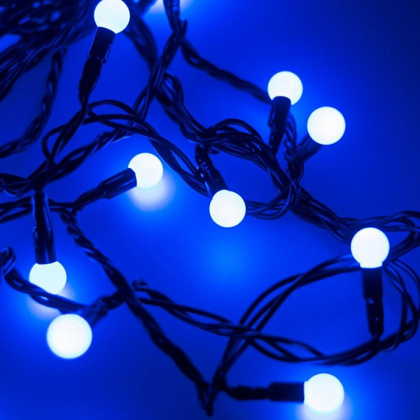 Гирлянда нить [20 м] Ball ARD-BALL-CLASSIC-D13-20000-BLACK-200LED BLUE (230V, 14W)